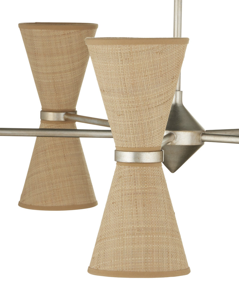 Pennyworth 10-Light Chandelier in Contemporary Silver Leaf / Contemporary Silver / Natural