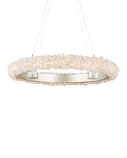 Iconoclast Round Pendant in Natural / Contemporary Silver Leaf / Contemporary Silver