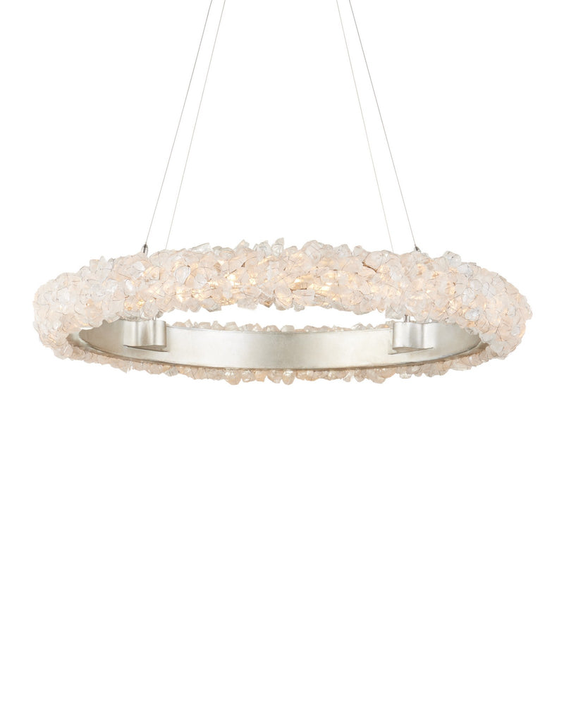 Iconoclast Round Pendant in Natural / Contemporary Silver Leaf / Contemporary Silver