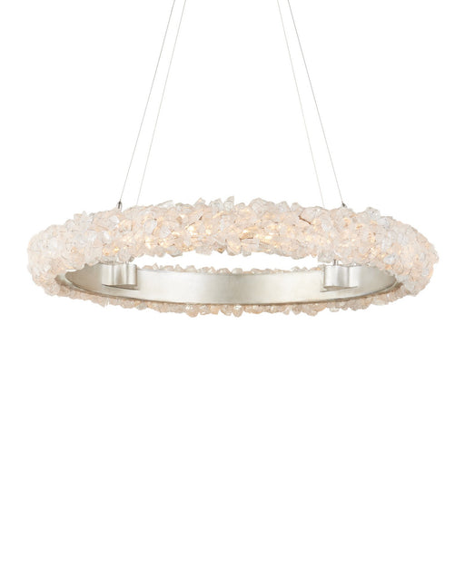 Iconoclast Round Pendant in Natural / Contemporary Silver Leaf / Contemporary Silver
