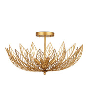 Leaflace Semi-Flush Mount in Contemporary Gold Leaf / Contemporary Gold