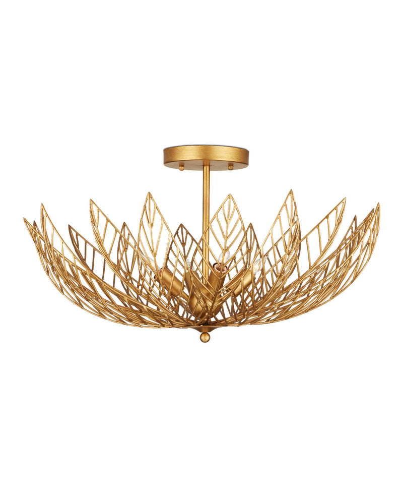 Leaflace Semi-Flush Mount in Contemporary Gold Leaf / Contemporary Gold