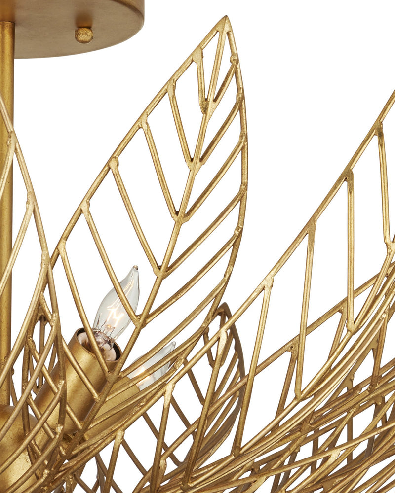 Leaflace Semi-Flush Mount in Contemporary Gold Leaf / Contemporary Gold