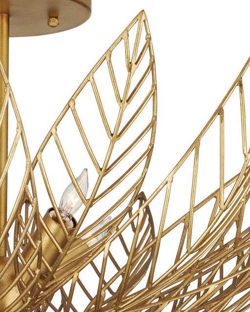 Leaflace Semi-Flush Mount in Contemporary Gold Leaf / Contemporary Gold