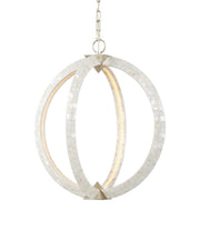 Arietta LED Orb Pendant in Mother of Pearl / Contemporary Silver Leaf