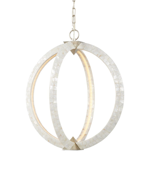 Arietta LED Orb Pendant in Mother of Pearl / Contemporary Silver Leaf