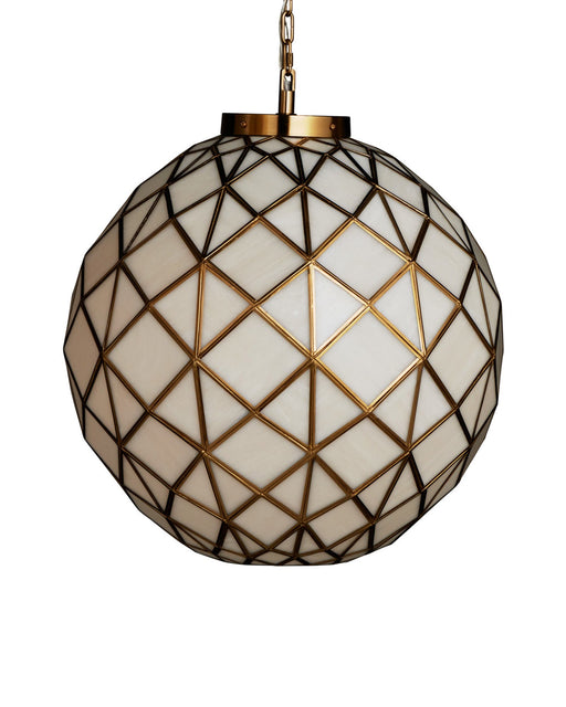 Polyhedron Medium Pendant in White / Antique Brass