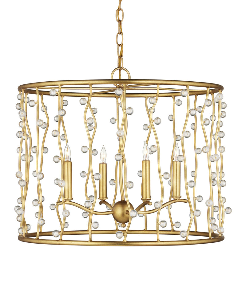 Adagio 4-Light Pendant in Contemporary Gold Leaf / Contemporary Gold / Clear
