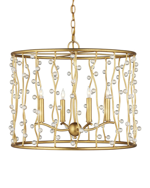 Adagio 4-Light Pendant in Contemporary Gold Leaf / Contemporary Gold / Clear