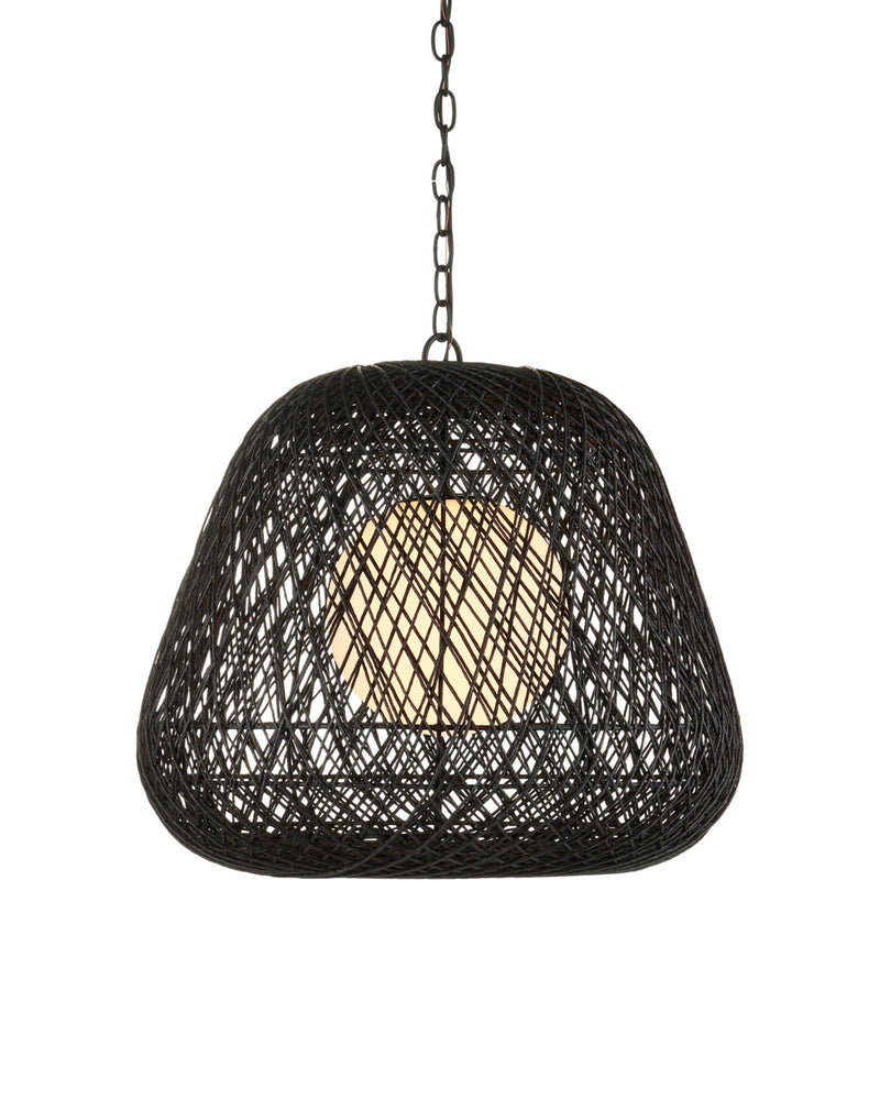 Osbert Pendant in Black / Satin Black / White