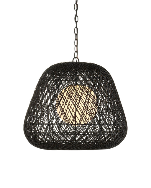 Osbert Pendant in Black / Satin Black / White