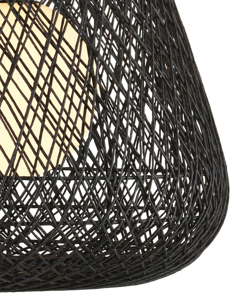 Osbert Pendant in Black / Satin Black / White