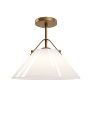 Bronwen Pendant in Opaque White / Antique Brass