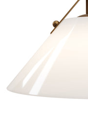 Bronwen Pendant in Opaque White / Antique Brass