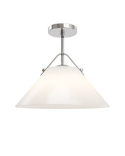 Bronwen Pendant in Opaque White / Polished Nickel