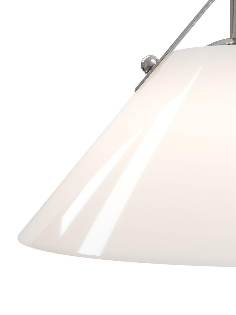 Bronwen Pendant in Opaque White / Polished Nickel