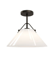 Bronwen Pendant in Opaque White / Oil Rubbed Bronze