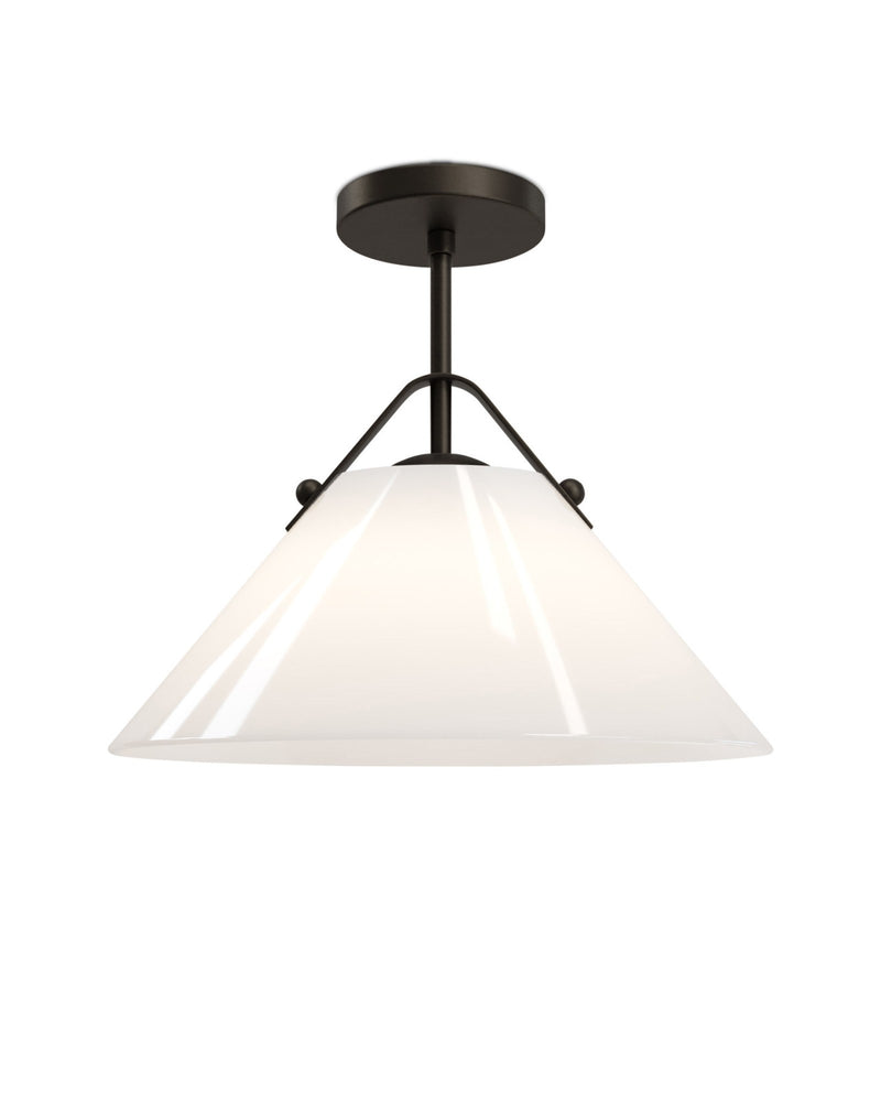Bronwen Pendant in Opaque White / Oil Rubbed Bronze