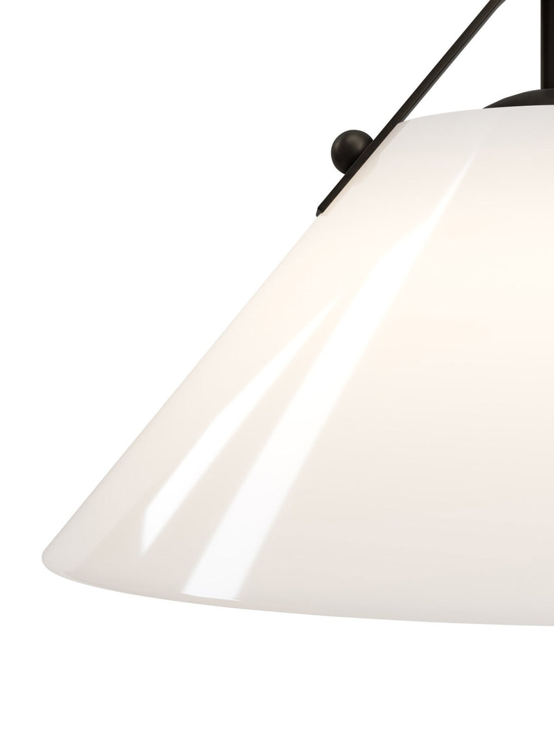 Bronwen Pendant in Opaque White / Oil Rubbed Bronze