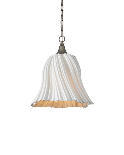 Twirl Pendant in White / Antique Brushed Nickel