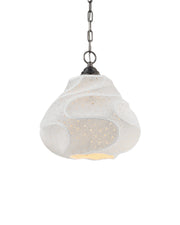 Wintershall Pendant in White / Antique Brushed Nickel