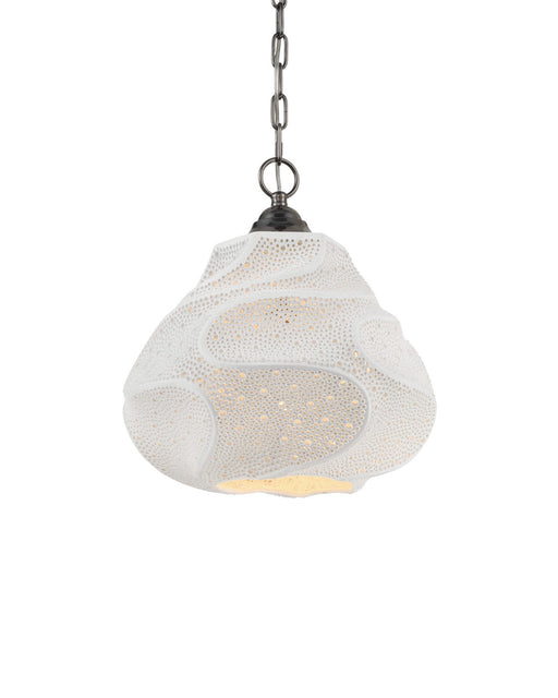 Wintershall Pendant in White / Antique Brushed Nickel