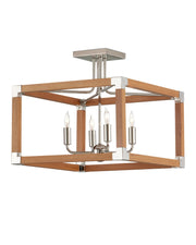 Boyd 4-Light Semi-Flush Mount in Natural / Polished Nickel