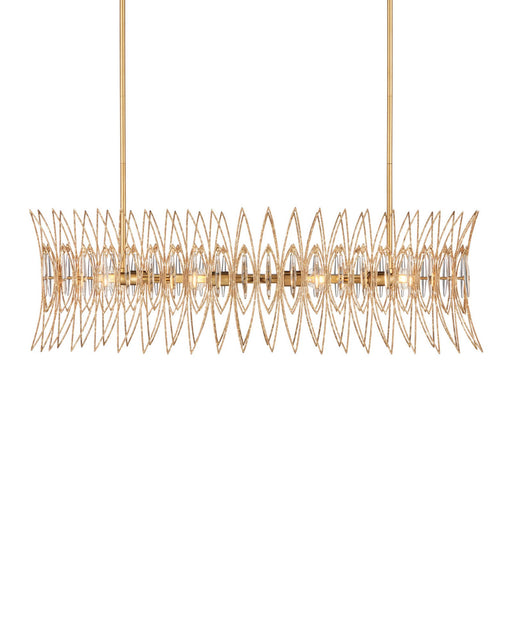 Marquise 8-Light Oval Pendant in Luxor Gold / Clear
