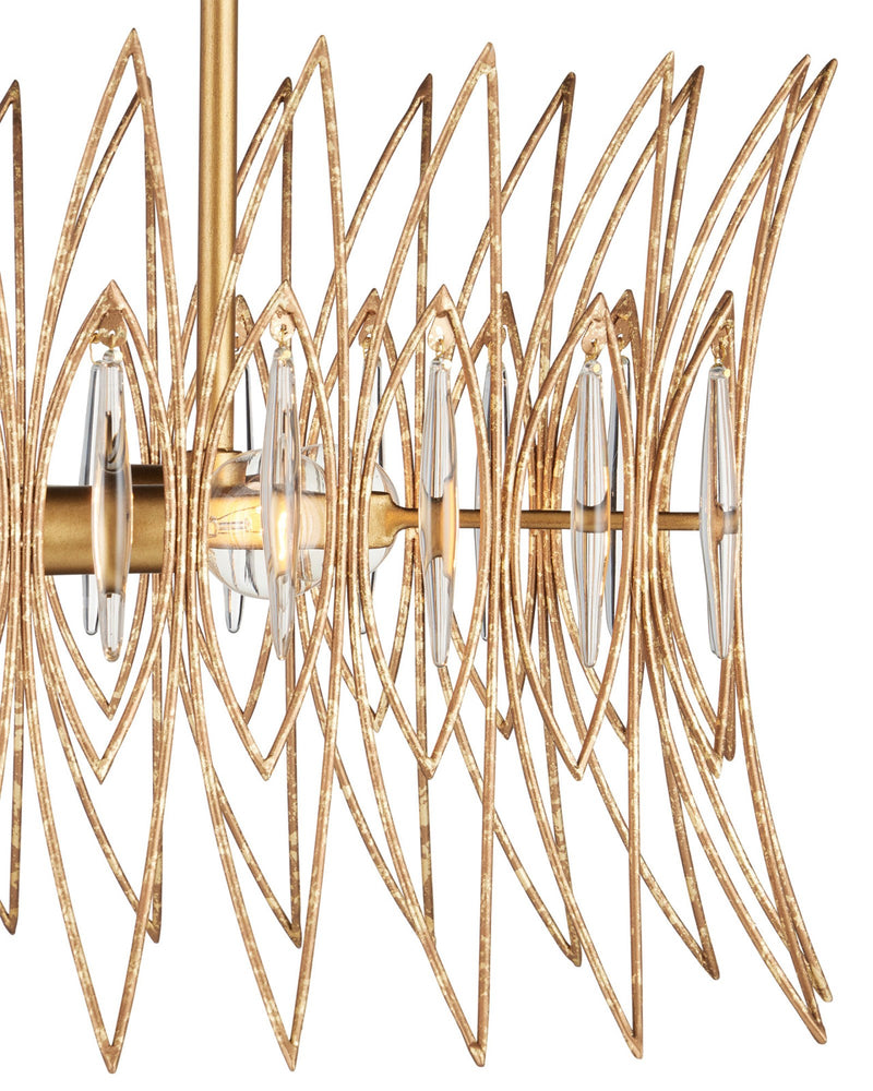 Marquise 8-Light Oval Pendant in Luxor Gold / Clear