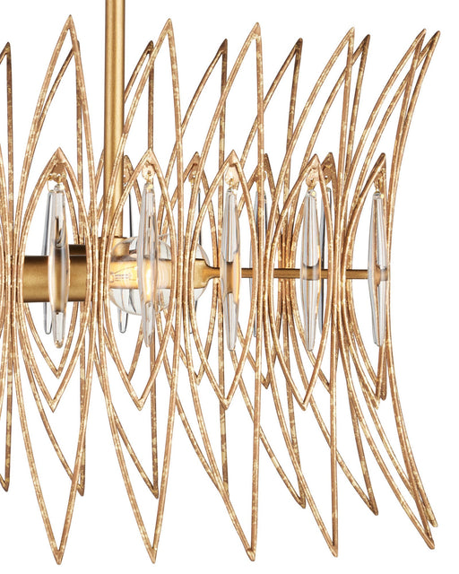 Marquise 8-Light Oval Pendant in Luxor Gold / Clear