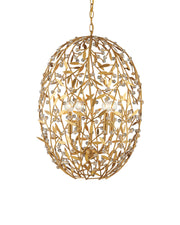 Secret Garden 4-Light Cage Pendant in Clear / Contemporary Gold Leaf / Contemporary Gold