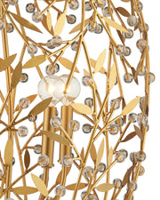 Secret Garden 4-Light Cage Pendant in Clear / Contemporary Gold Leaf / Contemporary Gold