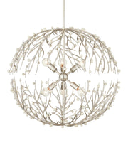 Shinju 6-Light Pearl Orb Pendant in Natural / Contemporary Silver Leaf