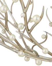 Shinju 6-Light Pearl Orb Pendant in Natural / Contemporary Silver Leaf