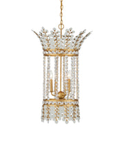 Bradshaw 4-Light Lantern in Frosted / Clear / Brass