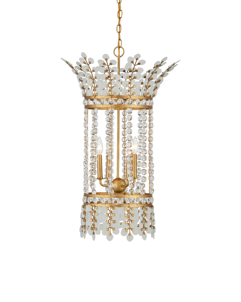 Bradshaw 4-Light Lantern in Frosted / Clear / Brass
