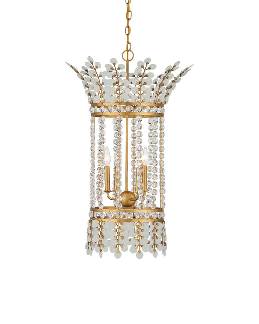 Bradshaw 4-Light Lantern in Frosted / Clear / Brass