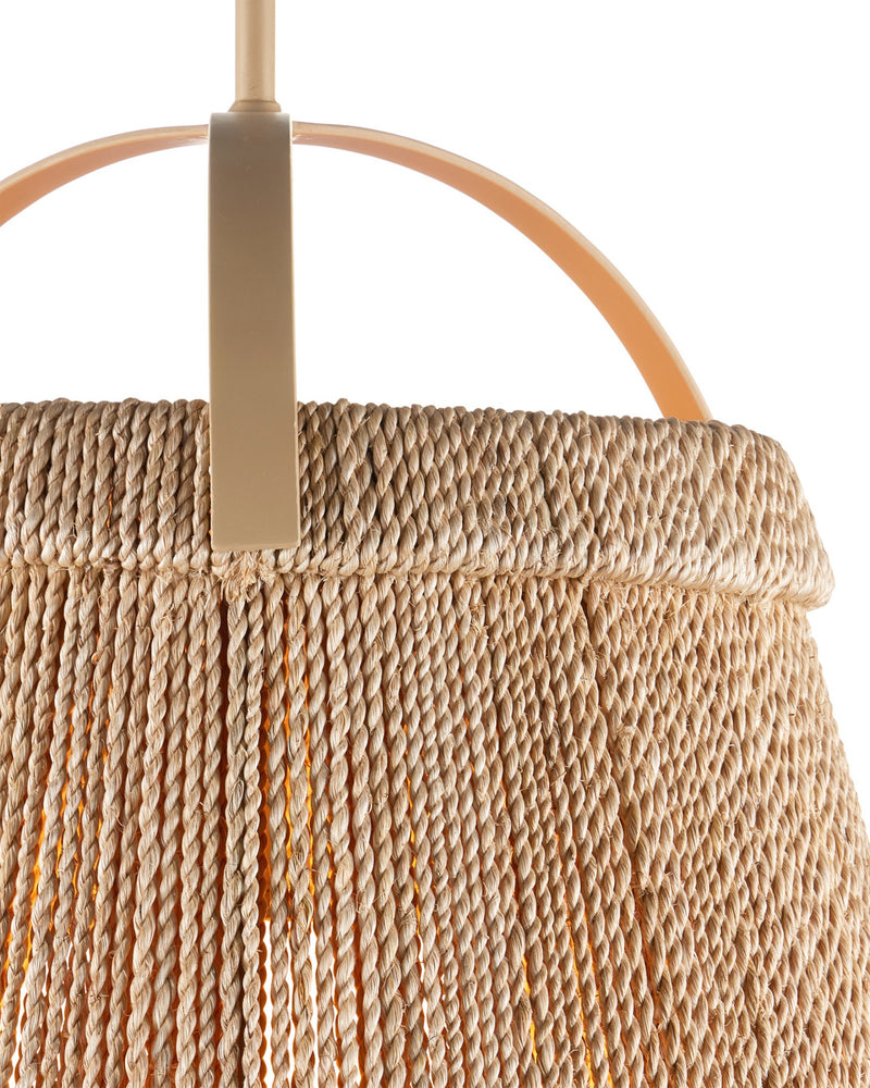 Parnell Medium Pendant in Natural / Frosted White / Beige