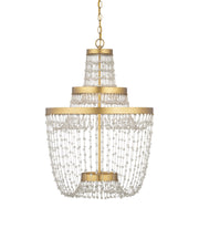 Mademoiselle 3-Light Medium Chandelier in Clear / Contemporary Gold Leaf / Contemporary Gold
