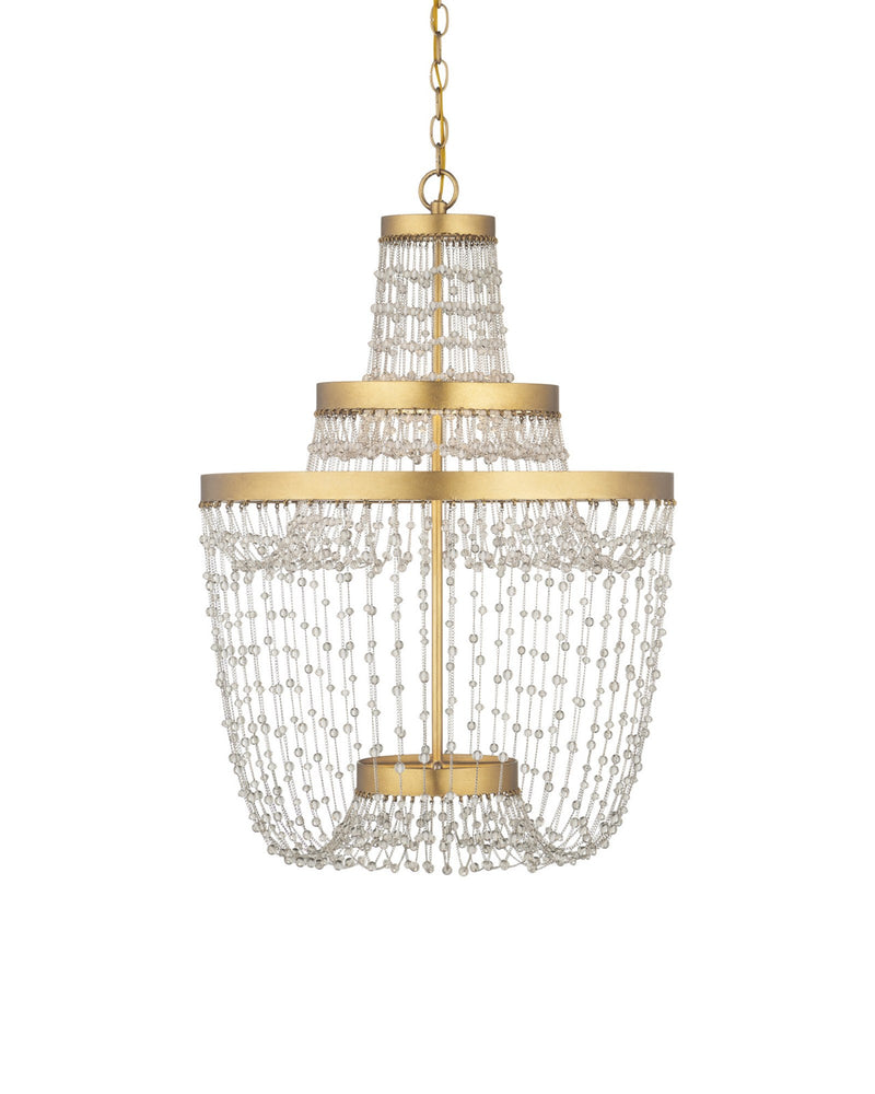 Mademoiselle 3-Light Medium Chandelier in Clear / Contemporary Gold Leaf / Contemporary Gold