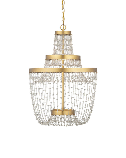 Mademoiselle 3-Light Medium Chandelier in Clear / Contemporary Gold Leaf / Contemporary Gold