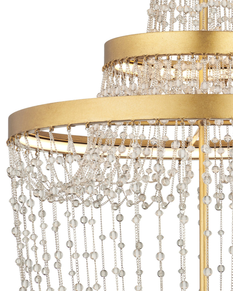 Mademoiselle 3-Light Medium Chandelier in Clear / Contemporary Gold Leaf / Contemporary Gold