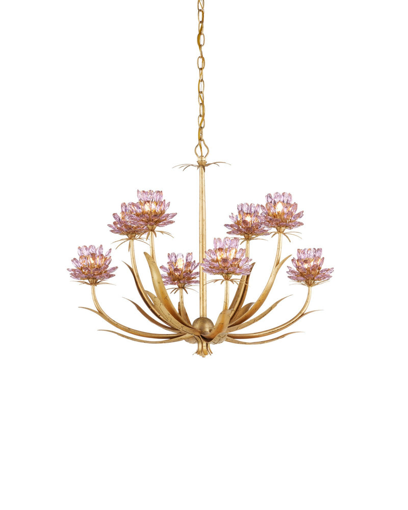 Marilee 8-Light Medium Chandelier in Pink / Dutch Gold Leaf