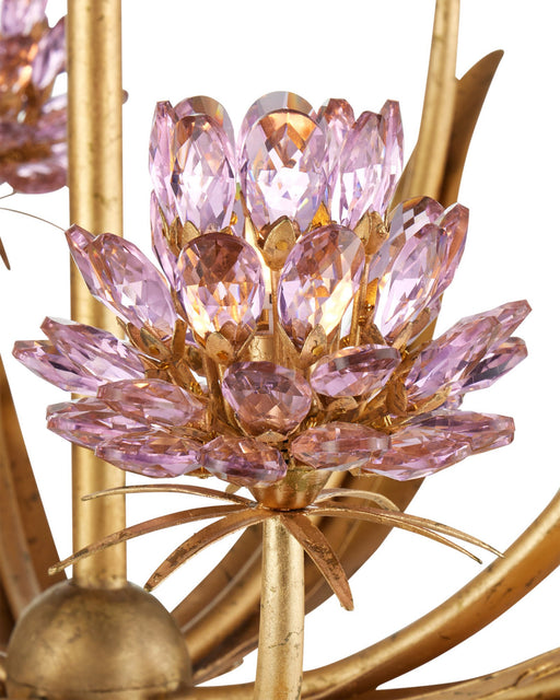 Marilee 8-Light Medium Chandelier in Pink / Dutch Gold Leaf