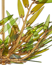 Babylon 6-Light Pendant in Green / Contemporary Gold Leaf / Contemporary Gold