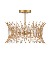 Marquise Semi-Flush Mount in Luxor Gold / Clear