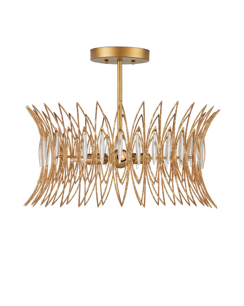 Marquise Semi-Flush Mount in Luxor Gold / Clear