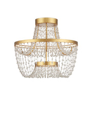 Mademoiselle Semi-Flush Mount in Clear / Contemporary Gold Leaf / Contemporary Gold