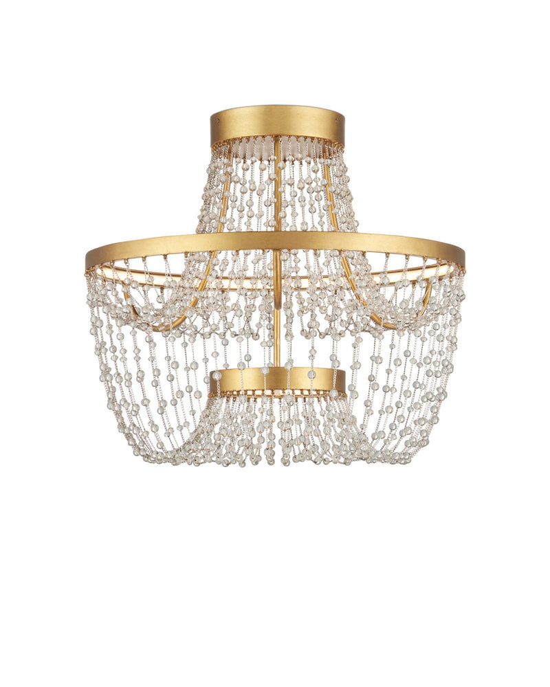 Mademoiselle Semi-Flush Mount in Clear / Contemporary Gold Leaf / Contemporary Gold