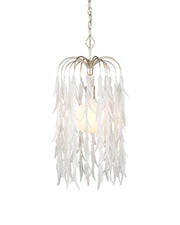 Glen Arbor Small Pendant in White / Contemporary Silver Leaf / Contemporary Silver